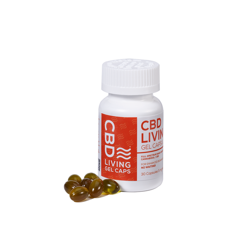 CBD Living 5 MG - 30 Count Gel Capsules 150 MG