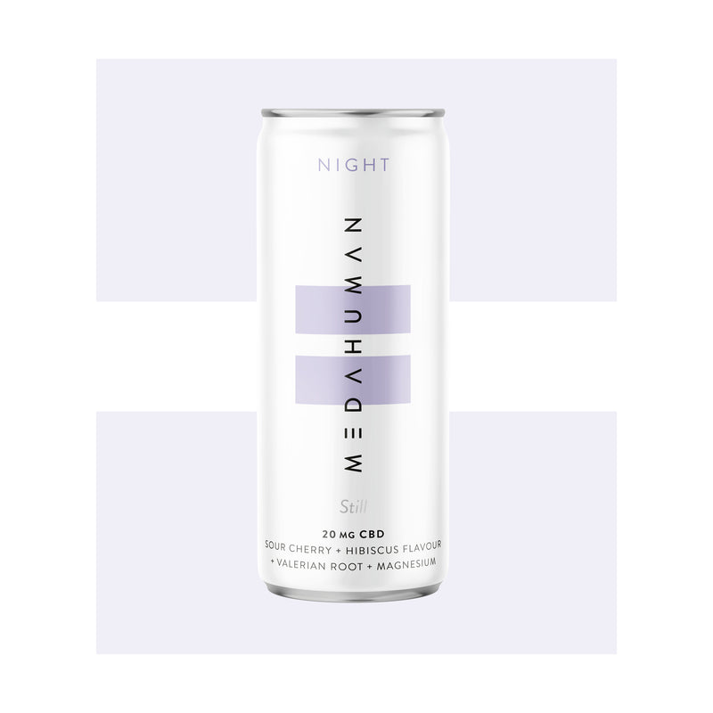 Meda Human - Night A sour cherry and hibiscus flavoured CBD drink to help you sleep.